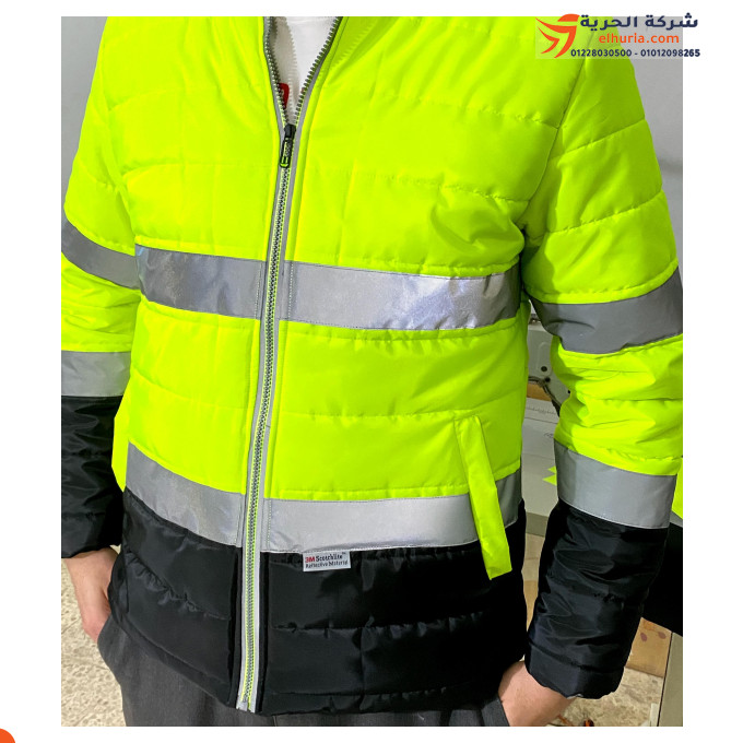 🧥 جاكت بامب مبطن فايبر ووتر بروف Shine 3M – شياكة المهندس، حماية الموقع، ودفا الشتاء 💼🏗️❄️